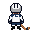 Away skater from behind with a white block number 12