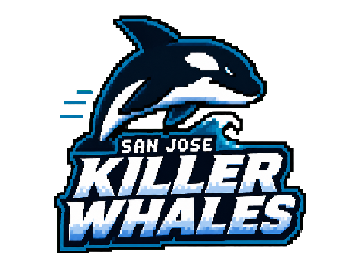 San Jose Killer Whales club banner with its crest and name